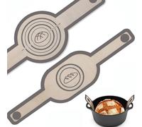 Lot de 2 Doublures de Four a Pain Ovale Rondes en Silicone avec Poignées Antiadhésives Réutilisables pour Pain Grillé,Biscuits,Bouffées