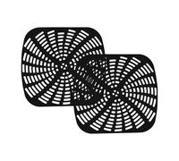 Lot de 2 doublures de friteuse à air réutilisables - 22 x 22 cm - Tapis en silicone anti-adhésif pour friteuse à air comprimé Ninja Ag 301