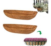 Lot De 2 Doublures De Panier À Suspendre,61/76/91/122 Cm,Revêtement Mural En Noix De Coco Pour Jardinière De Fenêtre,61 Cm