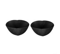 Lot de 2 doublures de panier à suspendre en feutre noir pour pots de fleurs et pots de fleurs avec excellent support de drainage et rétention de la terre pour jardiniers en extérieur (30,5 x 14 cm)