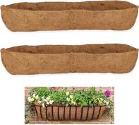 Lot De 2 Doublures De Panier Pour Jardinières Murales,Paniers Suspendus De 91,4 Cm,Revêtement En Fibre De Coco,Doublure Marron Pour Mur,Jardin,Balcon,Etc