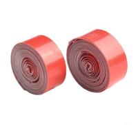 Lot de 2 doublures de pneu de vélo rouges pour roues 700C de 66 à 70,5 et 73,5 cm, protections plates en plastique pour route, VTT, cyclisme (35 mm)