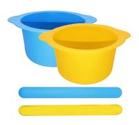 Lot de 2 doublures de pot de cire en silicone avec 2 spatules, antiadhésives, réutilisables, pour faire fondre la cire, remplacement du bol pour l'épilation, kit d'épilation à la cire