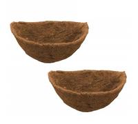 Lot de 2 doublures en coco pour panier suspendu de 25,4 cm, demi-ronds et creux, pour pot de fleurs mural, extérieur et intérieur, pour extérieur, jardin, balcon, fenêtre