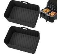 Lot de 2 doublures en silicone pour friteuse à air comprimé - Réutilisables - Compatible avec Ninja Air Fryer Dual, Ninja Air, Tower, Instant Vortex, Salter Dual Air Fryer