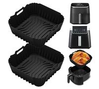 Lot de 2 doublures en silicone pour friteuse à air Ninja Max Pro 6,2 L AF180UK/4,7 L AF140UK, Cosori 5,5 L 6 L, 2 doublures carrées pour friteuse Ninja Speedi 5,7 L, Philip NA230 6,2 L, Tefal 5 L