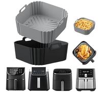 Lot de 2 doublures en silicone pour friteuse à air Ninja Pro XL AF141 AF142 AF181 AF182 - Panier réutilisable de 22,4 cm pour friteuse à air comprimé Cosori, Chefman, Instant Pot, autres accessoires