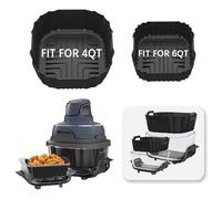 Lot de 2 doublures réutilisables pour friteuse Ninja Crispi FN101UKGY, grand revêtement pour 3,8 l et petit revêtement pour accessoires de friteuse Ninja Crispi et 1,4 l