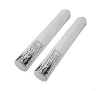 Lot de 2 douchettes rondes en ABS chromé avec technologie d'économie d'eau et buses en silicone autonettoyantes pour une utilisation écologique dans la salle de bain d'une longueur de 218 mm