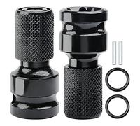 Lot de 2 Douille a Choc, Adaptateur Douille Ensemble Tête Carrée 1/2" à Tige Hexagonale 1/4" Convertisseur avec Anneau à Broche pour Embout de Tournevis à clé à Cliquet Impact