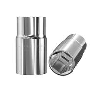 Lot de 2 douilles automobiles à double tête 17 mm/19 mm et 21 mm/23 mm pour retirer les écrous de roue de voiture en acier