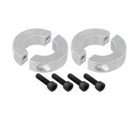Lot de 2 douilles de serrage doubles divisées de 25 mm en alliage d'aluminium avec vis Allen M6 pour ingénierie mécanique et applications industrielles Argent