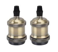 Lot de 2 douilles E26/E27. douille de lampe vintage rétro en aluminium,accessoires de bricolage pour ampoules vintage E26/27. table de chevet, bureau, salon(Cuivre Vert), Douille de Lampe Vintag