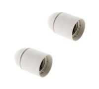 Lot de 2 douilles lisses sans bague E27 - blanc - Zenitech