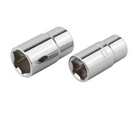 Lot de 2 douilles pour pneus de voiture avec double tête, tailles métriques de 17, 19, 21, 23 mm, fabriquées à partir de chrome plaqué pour l'acier au carbone pour l'entretien des écrous de roue
