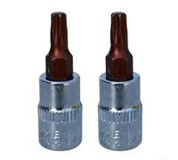 Lot de 2 douilles Torx 6,35 mm T8-T40 en acier au chrome vanadium pour réparation atelier électronique automobile (T25)