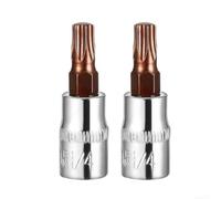 Lot de 2 douilles Torx pour T30 - 6,35 mm - Embouts extérieurs en alliage d'acier S2 - Pour réparation automobile, moto, mécanicien, travail standard britannique
