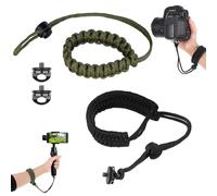 Lot de 2 dragonnes de poignet pour appareil photo avec 2 vis 1/4"-20, sangles reglables en paracorde 7 brins pour Osmo Pocket 3, Insta360 X5 X4 X3, perche selfie, reflex, gimbal et accessoires photo