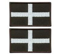 Lot de 2 - Drapeau Patchion des Cornouailles - Drapeau Saint Piran - À coudre - Écusson brodé
