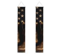 Lot de 2 drapeaux américains avec bottes de cowboy - Bannière de porte d'entrée élégante - Décoration d'intérieur - Drapeaux à suspendre - Bannière de bienvenue pour extérieur et intérieur