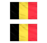 Lot de 2 drapeaux Belgique, drapeau national belge, taille 145 x 90 cm, tissu polyester avec boucle pour les enchères (Belgium)