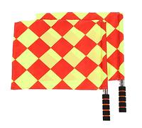 Lot de 2 drapeaux d'arbitre football avec sac rangement, ensemble juge lignes pour football, volley-ball rugby poteau en métal 45,7 cm poignée éponge confortable les matchs sports