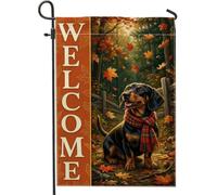 Lot De 2 Drapeaux De Jardin Bienvenue D'Automne Chez Les 30X45Cm | Drapeaux Décoration Polyester Couleurs vives Garden Flag pour Fête Cadeau Pendre la crémaillère