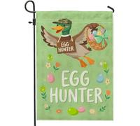 Lot De 2 Drapeaux De Jardin Panier D'Œufs De Pâques Avec 30X45Cm | Drapeaux Décoration Polyester Léger Yard Flag pour Balcon Cadeau Pendre la crémaillère