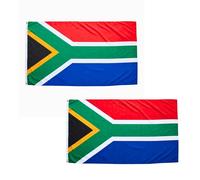 Lot de 2 drapeaux de l'Afrique du Sud 1,5 x 0,9 m avec œillets en laiton - Drapeau d'Afrique du Sud en polyester pour matchs de cricket, soutien de rugby, affichage de la maison et du jardin