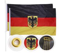 Lot de 2 drapeaux de l'Allemagne - Aigle - Avec deux œillets en métal - Polyester 100D - 90 x 150 cm