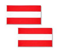 Lot de 2 drapeaux de l'Autriche 1,5 x 0,9 m avec œillets en laiton - Drapeau autrichien en polyester pour le ski et le football, célébrations nationales, affichage de la maison et du jardin