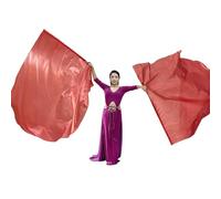 Lot de 2 drapeaux de louange de danse avec tige évolutive demi-cercle Ailes d'adoration pour églises Accessoires de danse