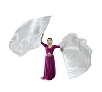 Lot de 2 drapeaux de louange de danse avec tige évolutive demi-cercle Ailes d'adoration pour églises Accessoires de danse