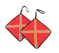 Lot de 2 drapeaux de sécurité pour bateau, kayak, camion, avec éléments réfléchissants, fabriqués en tissu Oxford résistant, grande taille 32 x 32 cm pour une meilleure visibilité en extérieur