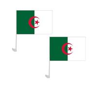 Lot de 2 drapeaux de voiture Algérie pour fenêtre de voiture Petit drapeau du monde du monde