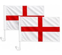 Lot de 2 drapeaux de voiture de 30 x 40 cm avec support de fenêtre, drapeau pour voiture, drapeau de fan (Italie)