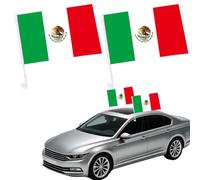 Lot de 2 drapeaux de voiture Mexique pour fenêtre de voiture - Petit drapeau du monde du monde