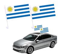 Lot de 2 drapeaux de voiture Uruguay pour fenêtre de voiture, petit drapeau du monde du monde