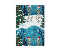 Lot de 2 drapeaux décoratifs de Noël Motif squelettes | Impression double face résistante pour décoration de cour et de terrasse