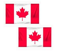 Lot de 2 drapeaux du Canada de 1,5 x 0,9 m avec œillets en laiton - Bannière en polyester pour la fête du Canada, les célébrations nationales, la maison et le jardin