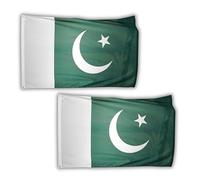 Lot de 2 drapeaux du Pakistan 1,5 x 0,9 m avec œillets en laiton - Bannière en polyester pour le jour de l'indépendance du Pakistan, les matchs de cricket, la maison et le jardin