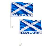 Lot de 2 drapeaux écossais pour fenêtre de voiture, bannière de la Coupe du monde 2026 et bannière de fête de football, décoration patriotique pour les jeux de rugby, les événements nationaux et les