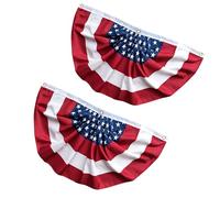 Lot de 2 drapeaux en demi-forme en polyester robuste pour l'extérieur | Drapeaux festifs double face en polyester résistant pour occasions spéciales en plein air