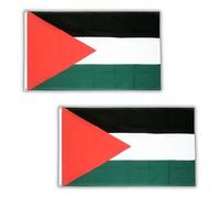 Lot de 2 drapeaux palestiniens de 1,5 x 0,9 m avec œillets en laiton en polyester pour rassemblements, événements culturels, affichage de la maison et du jardin