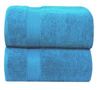 Lot de 2 draps de bain jumbo extra larges (90x180 cm, ultra doux et absorbants, ensemble de serviettes de plage et de salle de bain (bleu sarcelle)