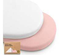 Lot de 2 draps de berceau bio pour filles et garçons - 100 % coton - Draps de berceau compatibles avec les dormeurs pivotants Halo, Graco, Baby Delight, Chicco, unisexes (rose)