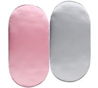 Lot de 2 draps de berceau en satin ultra doux en soie pour berceau, rectangulaire, sablier, ovale, protection pour les cheveux et la peau de bébé, draps de berceau ou de couffin, gris clair et rose