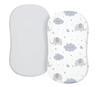 Lot de 2 draps de berceau respirants pour bébé, drap-housse amovible, housse de matelas à langer pour nouveau-né, berceau, literie en tissu doux et respirant taille standard