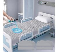 Lot de 2 draps de lit d'hôpital imperméables de 91,4 x 203,2 x 22,9 cm, protection contre l'incontinence, tissu doux et respirant pour personnes âgées, adultes lavables en machine, gris