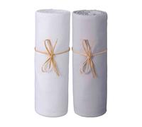 2 Draps Housse Jersey Bio Blanc Et Gris Perle 70 X 140 Cm